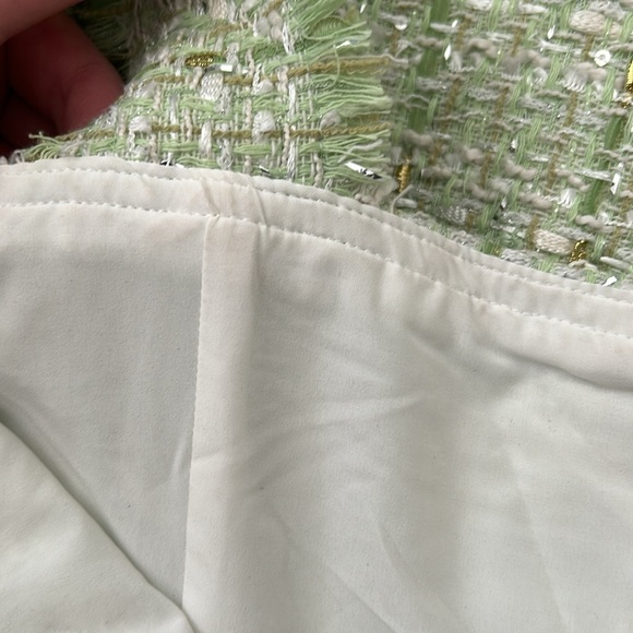 House of Harlow 1960 Tweed Green & Gold Mini Dress Size M - Picture 13 of 13